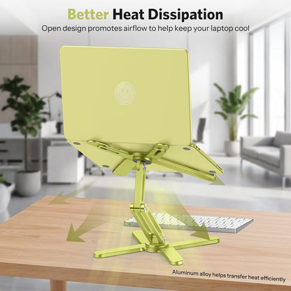LA10 360° Rotating Laptop Stand Riser Foldable for Desk, Silver