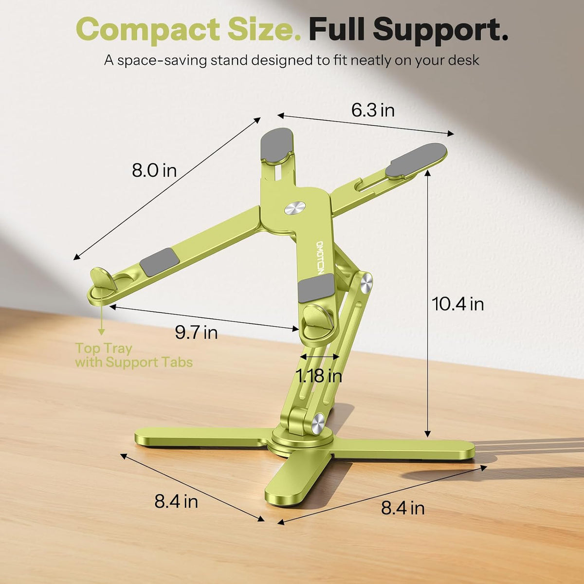 LA10 360° Rotating Laptop Stand Riser Foldable for Desk, Silver