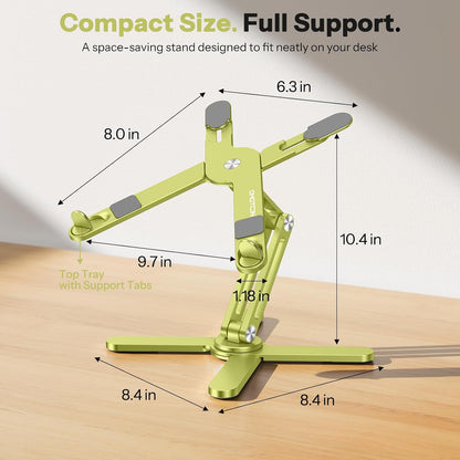 LA10 360° Rotating Laptop Stand Riser Foldable for Desk, Silver