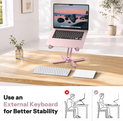 LA10 360° Rotating Laptop Stand Riser Foldable for Desk, Silver