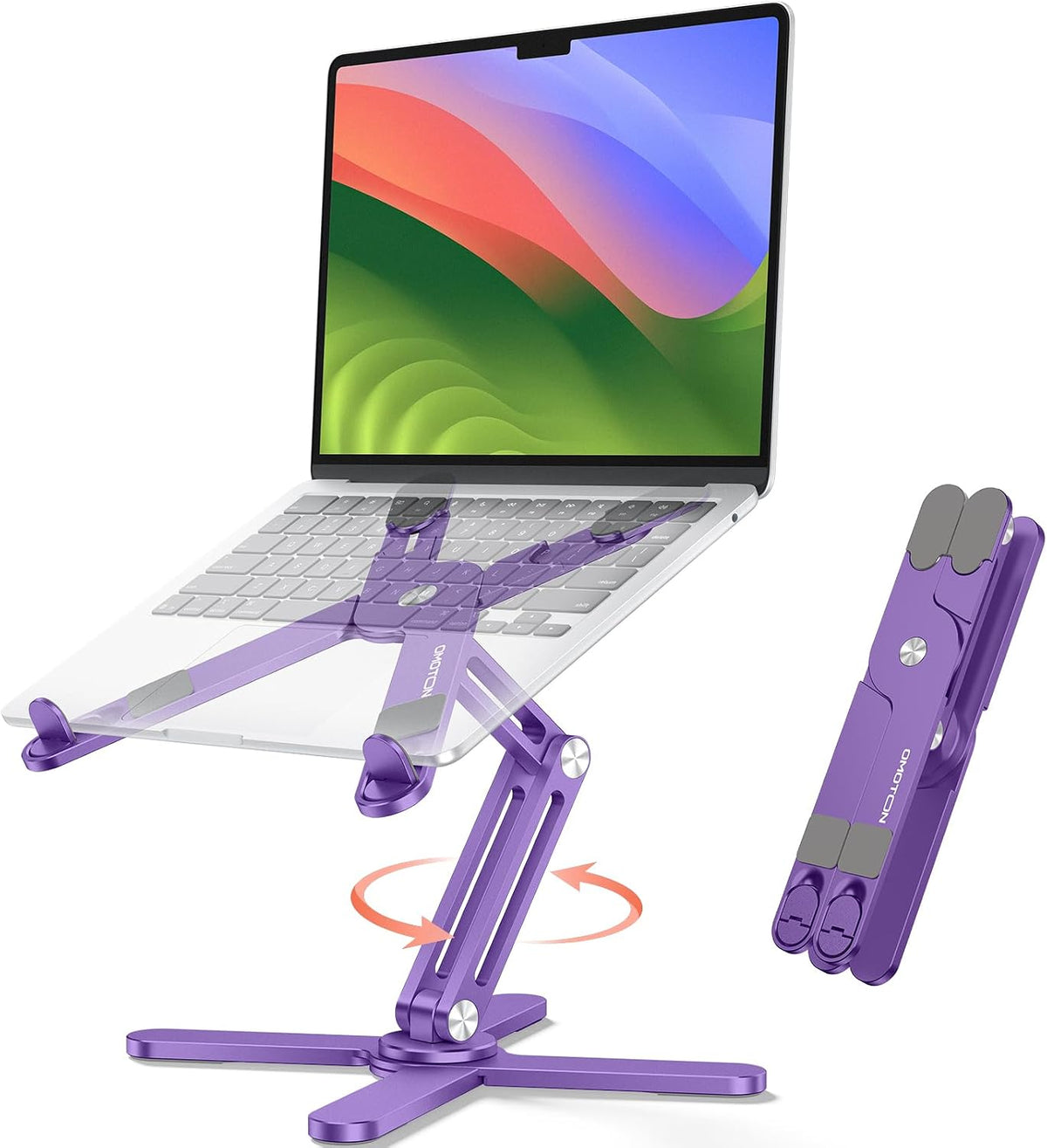 LA10 360° Rotating Laptop Stand Riser Foldable for Desk, Silver