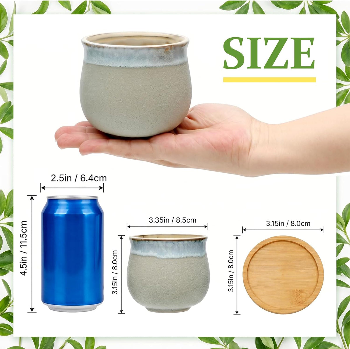 2.1 Inch Ceramic Small Succulent Pot,Plant Pots,Mini Flower Pots