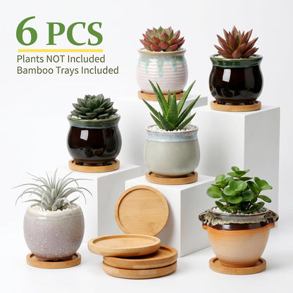 2.1 Inch Ceramic Small Succulent Pot,Plant Pots,Mini Flower Pots
