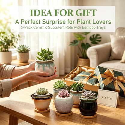 2.1 Inch Ceramic Small Succulent Pot,Plant Pots,Mini Flower Pots