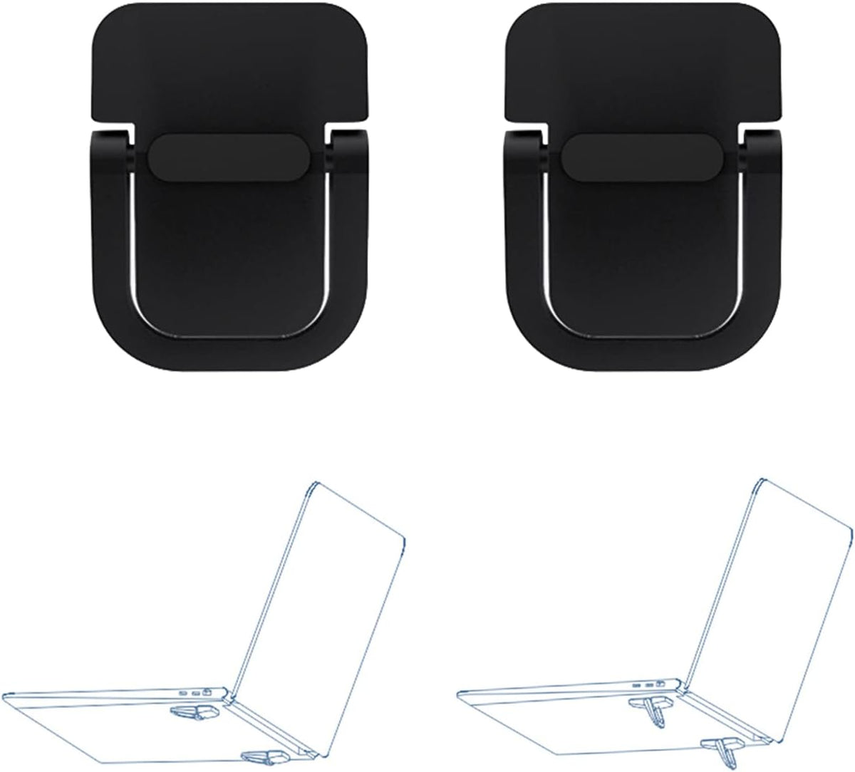 2pcs Keyboard Stands, Mini Laptop Stand for Desk, Portable Laptop Stand Compatible with MacBook Air Pro, Dell XPS, Lenovo, HP More. (Black)
