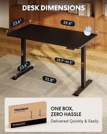 EN1 48"x24" One-Piece Standing Desk, White