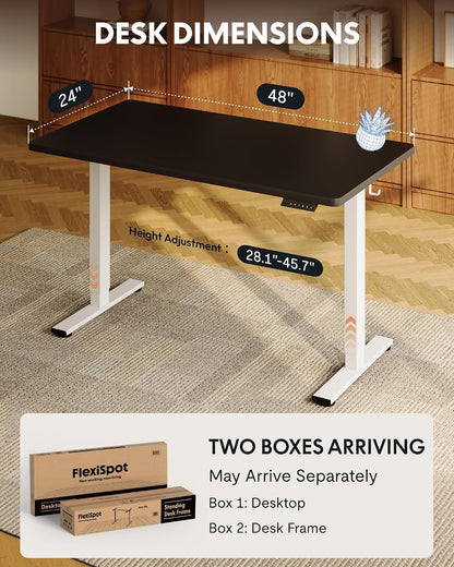 EN1 48"x24" One-Piece Standing Desk, White