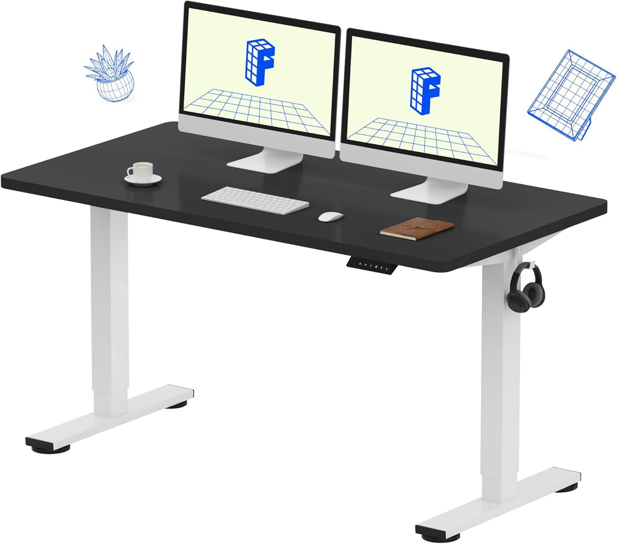 EN1 48"x24" One-Piece Standing Desk, White