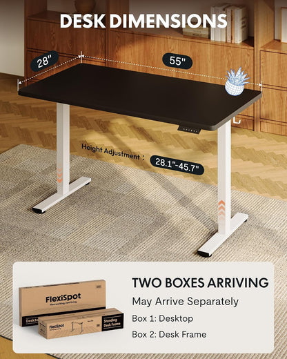 EN1 48"x24" One-Piece Standing Desk, White