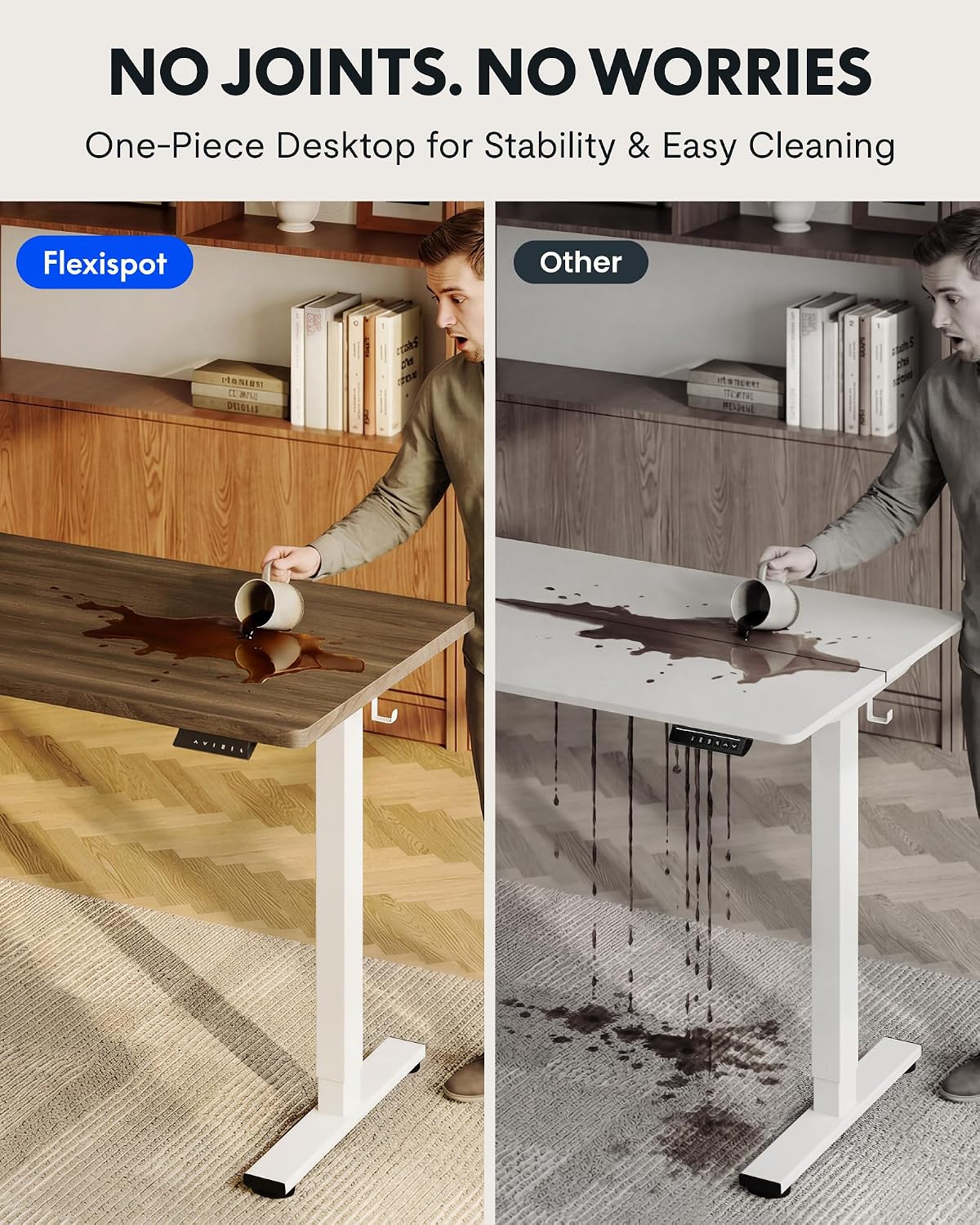 EN1 48"x24" One-Piece Standing Desk, White