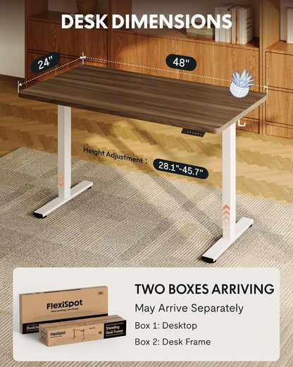 EN1 48"x24" One-Piece Standing Desk, White