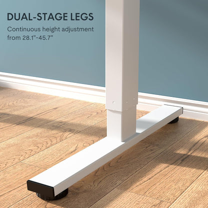 EN1 48"x24" One-Piece Standing Desk, White