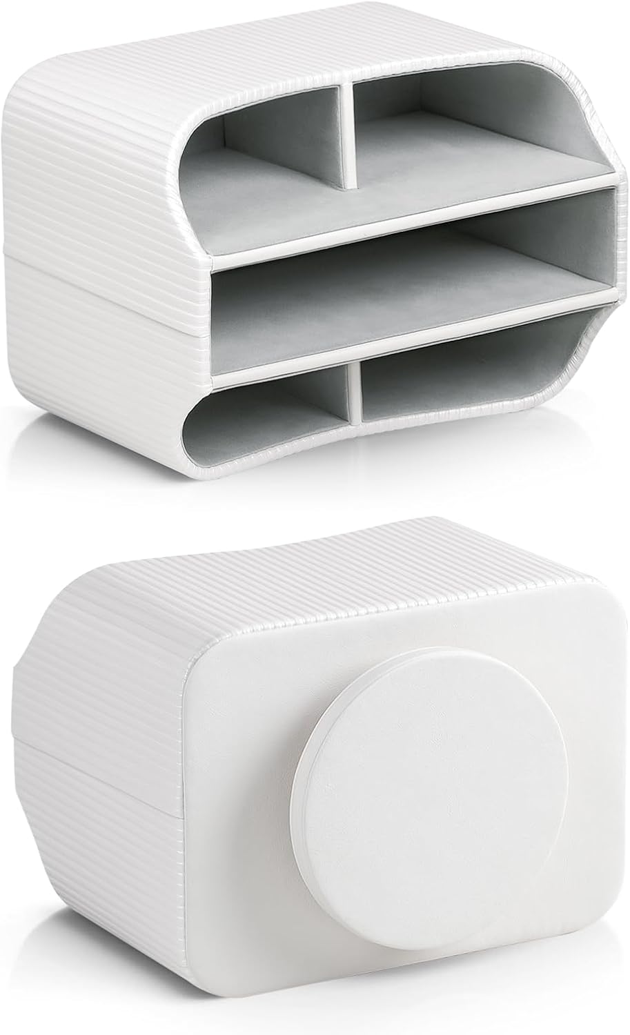 360° Rotating TV Remote Control Holder Desk Remote Organizer White