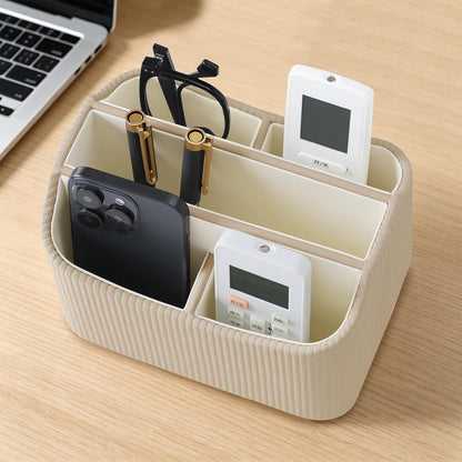 360° Rotating TV Remote Control Holder Desk Remote Organizer White