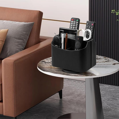 360° Rotating TV Remote Control Holder Desk Remote Organizer White