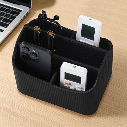 360° Rotating TV Remote Control Holder Desk Remote Organizer White