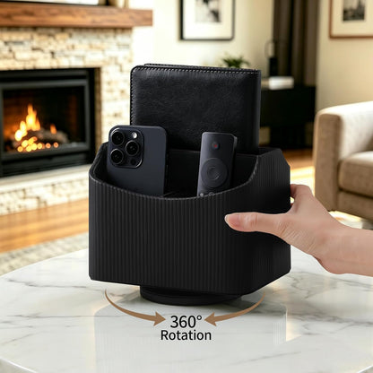 360° Rotating TV Remote Control Holder Desk Remote Organizer White