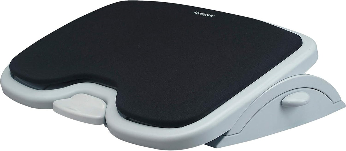 Foot Rest For Under Desk At Work, Smartfit Comfort Memory Foam Angle and Height Adjustable Footrest, Non-Skid Foot Stool For Under Office Desk, White/Black K56144USF