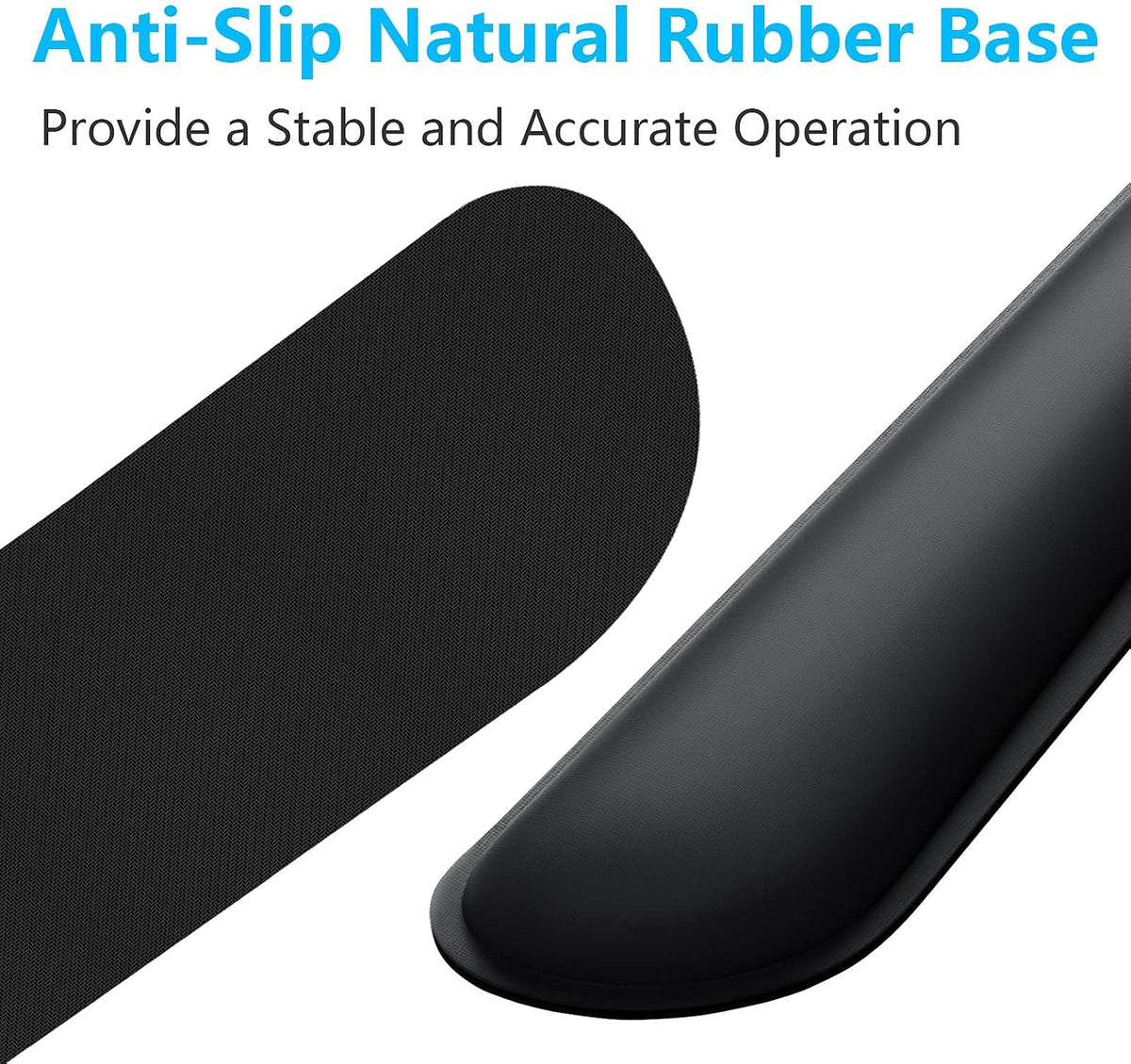 Mouse Wrist Rest, Ergonomic Memory Foam Mouse Wrist for Computer Desk Mats Support, PU Leather Hand Rest Pad Cushion for Gaming, Laptop, Men, Women, Pain Relief & Easy Typing, Black