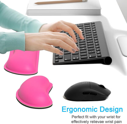 Mouse Wrist Rest, Ergonomic Memory Foam Mouse Wrist for Computer Desk Mats Support, PU Leather Hand Rest Pad Cushion for Gaming, Laptop, Men, Women, Pain Relief & Easy Typing, Black