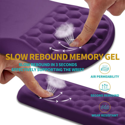 2 in 1 Ergonomic Mouse Pad Wrist Support & Wrist Rest for Computer Keyboard Set, with Relieve Carpal Tunnel Pain Massage Bulge and Full Memory Gel Design (2In1 Set, Black)