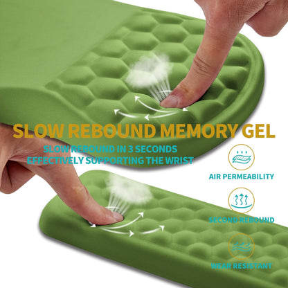 2 in 1 Ergonomic Mouse Pad Wrist Support & Wrist Rest for Computer Keyboard Set, with Relieve Carpal Tunnel Pain Massage Bulge and Full Memory Gel Design (2In1 Set, Black)