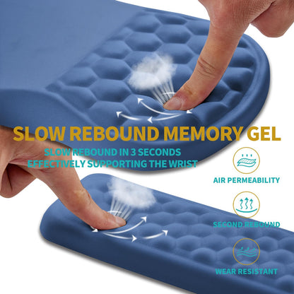 2 in 1 Ergonomic Mouse Pad Wrist Support & Wrist Rest for Computer Keyboard Set, with Relieve Carpal Tunnel Pain Massage Bulge and Full Memory Gel Design (2In1 Set, Black)