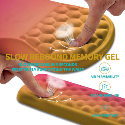 2 in 1 Ergonomic Mouse Pad Wrist Support & Wrist Rest for Computer Keyboard Set, with Relieve Carpal Tunnel Pain Massage Bulge and Full Memory Gel Design (2In1 Set, Black)