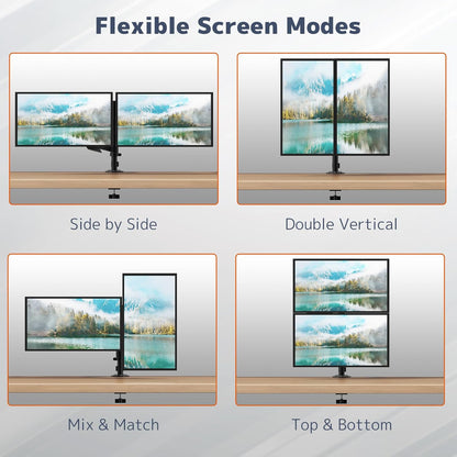 Dual Monitor Stand for 17-32 Inch Screens, VESA 75/100