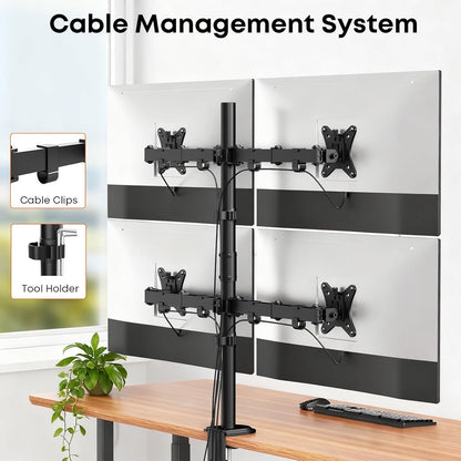 Dual Monitor Stand for 17-32 Inch Screens, VESA 75/100
