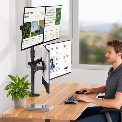 Dual Monitor Stand for 17-32 Inch Screens, VESA 75/100