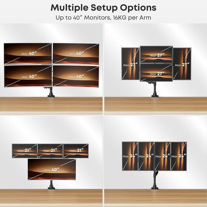 Dual Monitor Stand for 17-32 Inch Screens, VESA 75/100