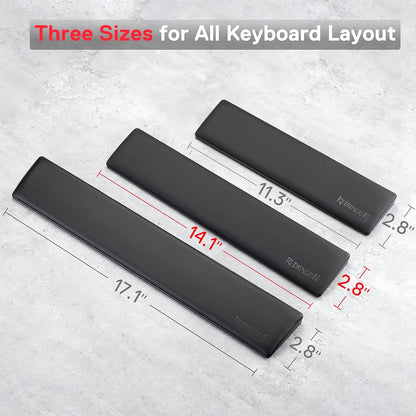 P036 Meteor M Computer Keyboard Wrist Rest Pad, Ergonomic Soft Memory Foam Wrist Support w/Anti-Slip Rubber Base, 80% 87 Keys TKL Size 14.13 x 2.87 in, 0.78 inch (20mm) Height, Black