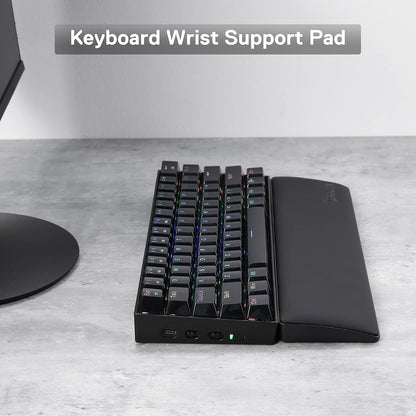 P036 Meteor M Computer Keyboard Wrist Rest Pad, Ergonomic Soft Memory Foam Wrist Support w/Anti-Slip Rubber Base, 80% 87 Keys TKL Size 14.13 x 2.87 in, 0.78 inch (20mm) Height, Black