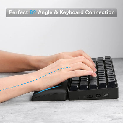 P036 Meteor M Computer Keyboard Wrist Rest Pad, Ergonomic Soft Memory Foam Wrist Support w/Anti-Slip Rubber Base, 80% 87 Keys TKL Size 14.13 x 2.87 in, 0.78 inch (20mm) Height, Black