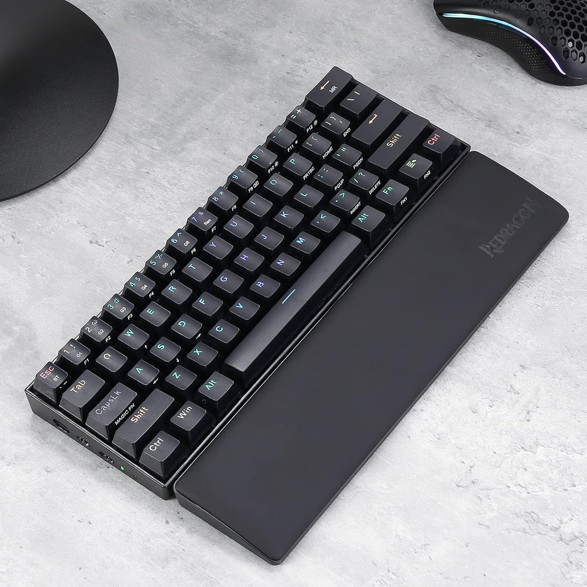 P036 Meteor M Computer Keyboard Wrist Rest Pad, Ergonomic Soft Memory Foam Wrist Support w/Anti-Slip Rubber Base, 80% 87 Keys TKL Size 14.13 x 2.87 in, 0.78 inch (20mm) Height, Black