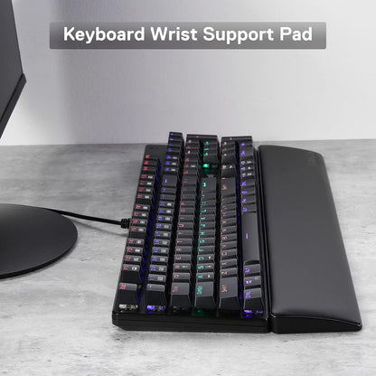 P036 Meteor M Computer Keyboard Wrist Rest Pad, Ergonomic Soft Memory Foam Wrist Support w/Anti-Slip Rubber Base, 80% 87 Keys TKL Size 14.13 x 2.87 in, 0.78 inch (20mm) Height, Black
