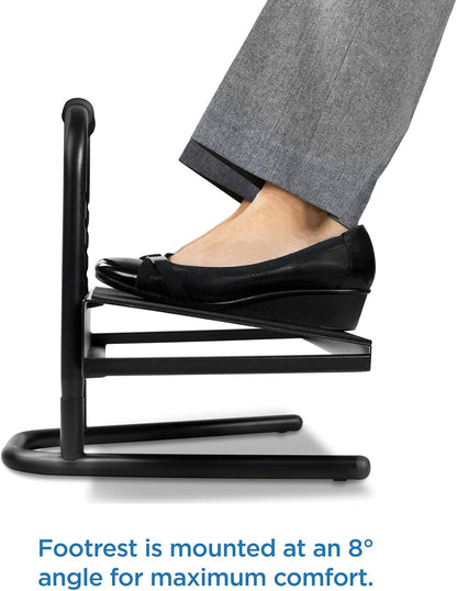 ! Height Adjustable Foot Rest for Standing and Sitting, Freestanding Under The Desk Footrest with Handle and Six Height Settings, Anti-Slip Padded Surface,Black