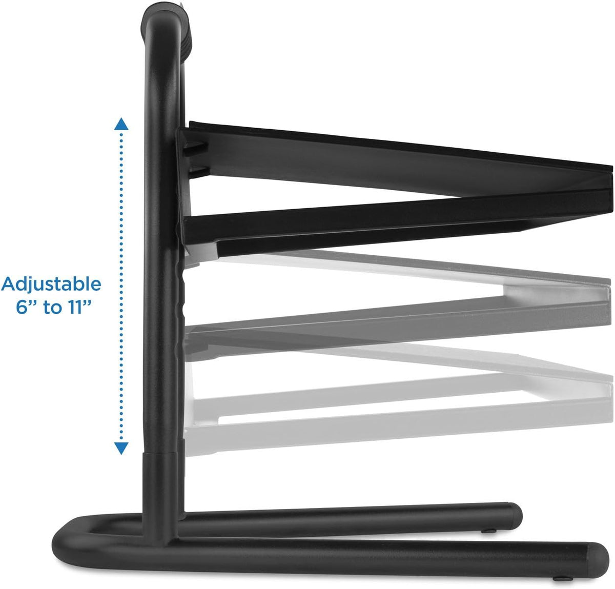 ! Height Adjustable Foot Rest for Standing and Sitting, Freestanding Under The Desk Footrest with Handle and Six Height Settings, Anti-Slip Padded Surface,Black