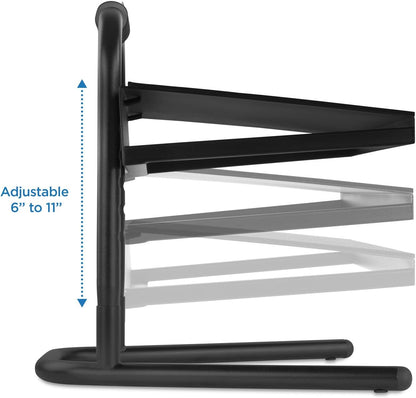 ! Height Adjustable Foot Rest for Standing and Sitting, Freestanding Under The Desk Footrest with Handle and Six Height Settings, Anti-Slip Padded Surface,Black