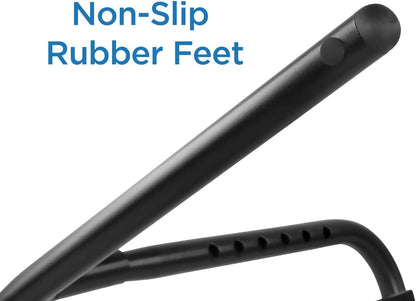 ! Height Adjustable Foot Rest for Standing and Sitting, Freestanding Under The Desk Footrest with Handle and Six Height Settings, Anti-Slip Padded Surface,Black