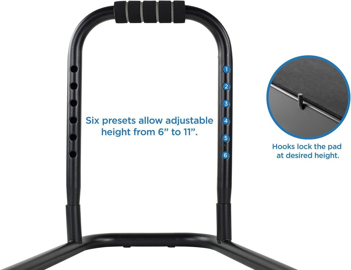 ! Height Adjustable Foot Rest for Standing and Sitting, Freestanding Under The Desk Footrest with Handle and Six Height Settings, Anti-Slip Padded Surface,Black