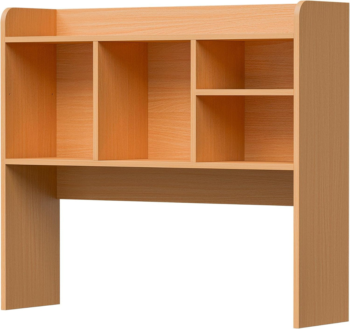 Desktop Bookshelf, Countertop Storage Hutch with 4 Shelves for Computer Desk, 2-Tier Display Rack, Multipurpose Wood Desk Hutch Storage Organizer for Home Office Dorm, White