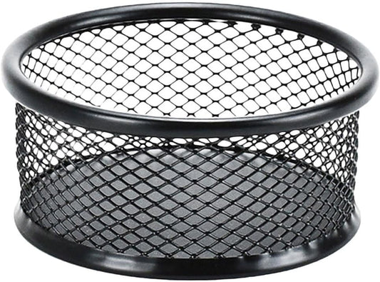 1 Pc Black Minimalist Metal Paper Clip Holder Mesh Paperclip Bowl Binder Clip Dispenser Desk Bobby Pin Container Organizer for Home Office Classroom School Desk Supplies Holders and Dispensers