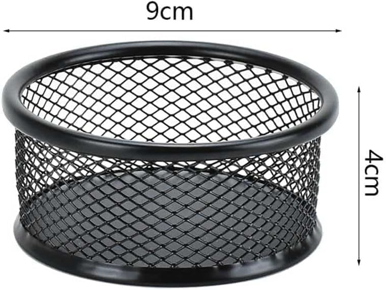 1 Pc Black Minimalist Metal Paper Clip Holder Mesh Paperclip Bowl Binder Clip Dispenser Desk Bobby Pin Container Organizer for Home Office Classroom School Desk Supplies Holders and Dispensers