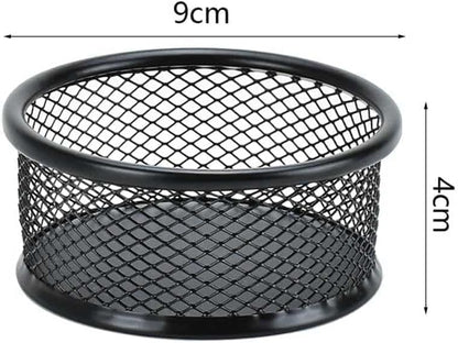 1 Pc Black Minimalist Metal Paper Clip Holder Mesh Paperclip Bowl Binder Clip Dispenser Desk Bobby Pin Container Organizer for Home Office Classroom School Desk Supplies Holders and Dispensers