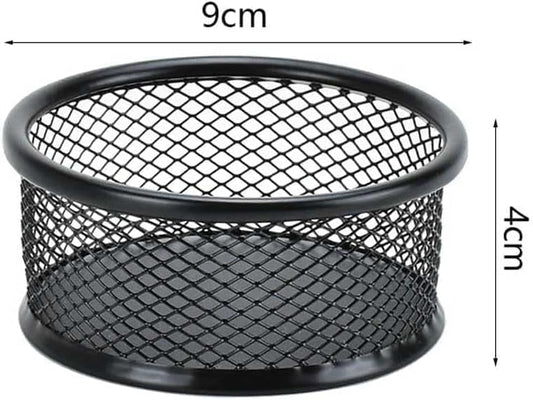 1 Pc Black Minimalist Metal Paper Clip Holder Mesh Paperclip Bowl Binder Clip Dispenser Desk Bobby Pin Container Organizer for Home Office Classroom School Desk Supplies Holders and Dispensers