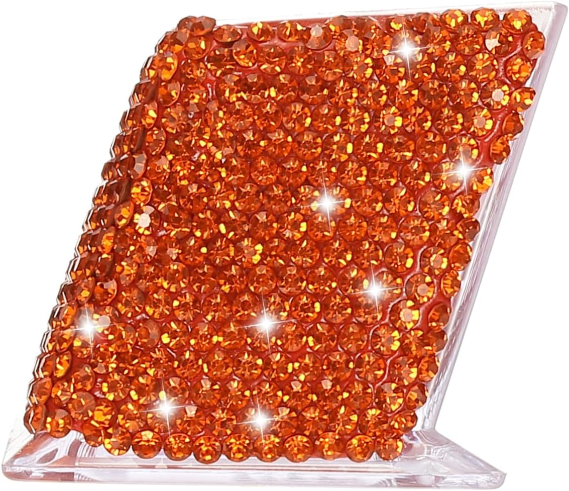 Rhinestone Business Card Holder, Crystal Business Card Holders Bling Business Card Organizer Display Stand for Desktop Desk Office Exhibition, Pink
