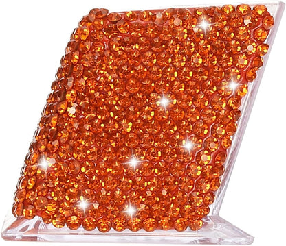 Rhinestone Business Card Holder, Crystal Business Card Holders Bling Business Card Organizer Display Stand for Desktop Desk Office Exhibition, Pink