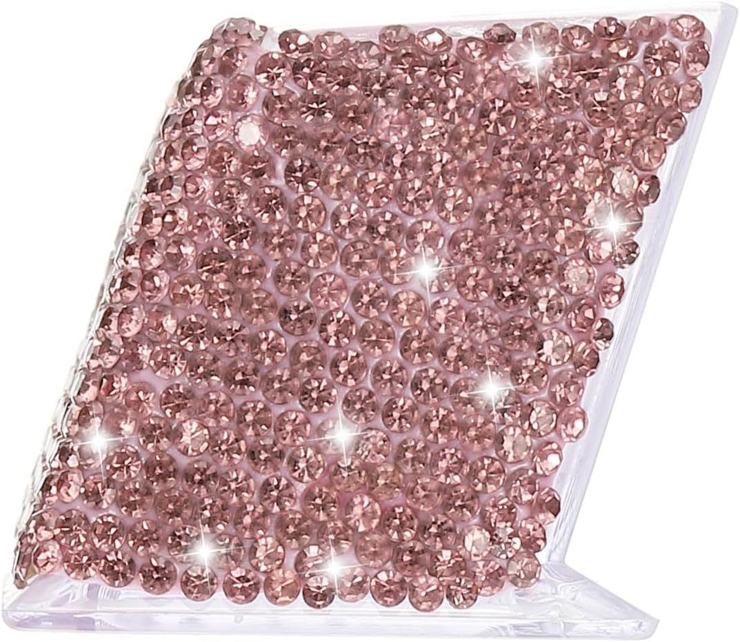 Rhinestone Business Card Holder, Crystal Business Card Holders Bling Business Card Organizer Display Stand for Desktop Desk Office Exhibition, Pink